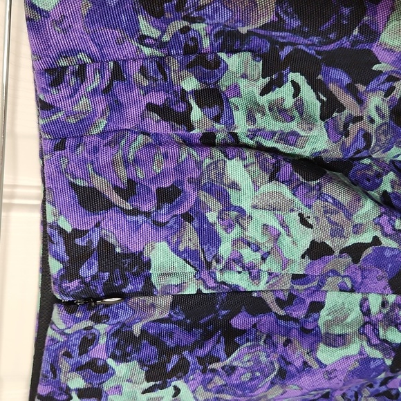 Talbots floral mini pencil skirt purple teal NWT fully lined - Picture 4 of 9